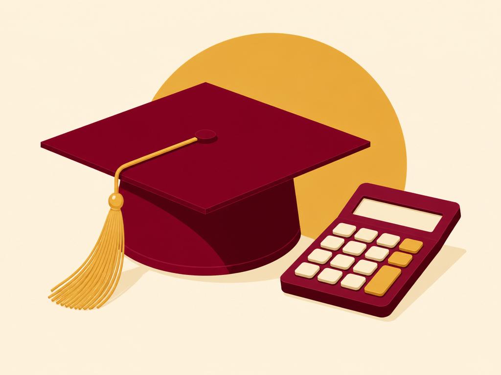KIIT University campus with graduation cap and calculator